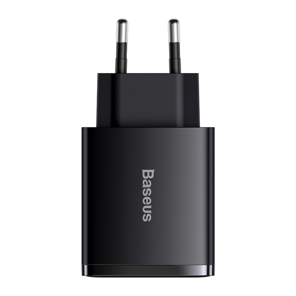 BASEUS Kompakt 2xUSB-A, USB-C vegglader