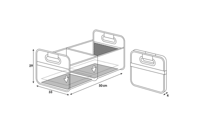 LAMPA Shop&Store L handlekurv sammenleggbar oppbevaringsbeholder 50x33cm