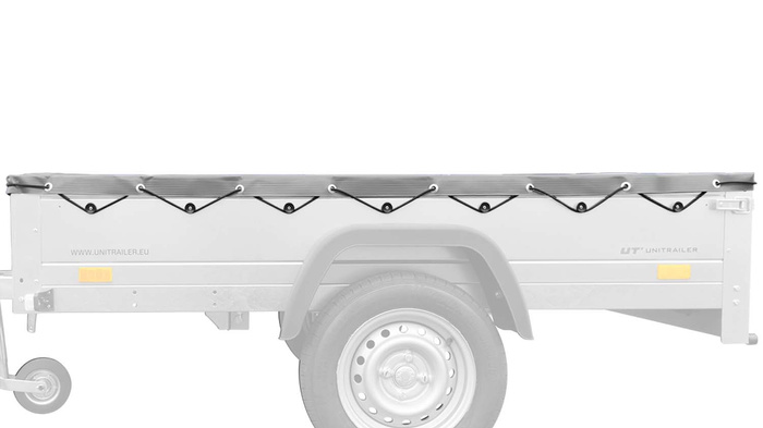 GRÅ FLAT DEKSEL TIL Garden Trailer 201 KIPP