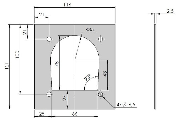 Tilhenger gulvbrakett skive