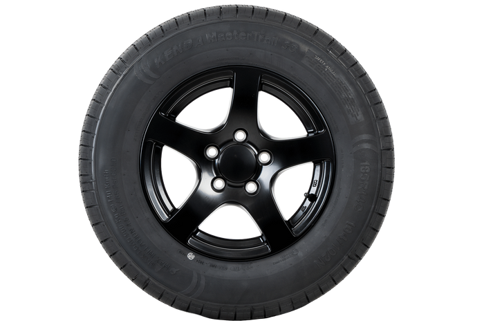 Forsterket tilhengerhjul KENDA DEKK 185/80 R14C 104/102N ALUMINIUM FELG STARCO sort 5,5Jx14"H2 5x112 ET:30