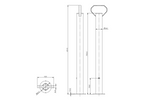 KNOTT KK12581 fast støtte for 150 kg tilhenger 48 mm 600 mm