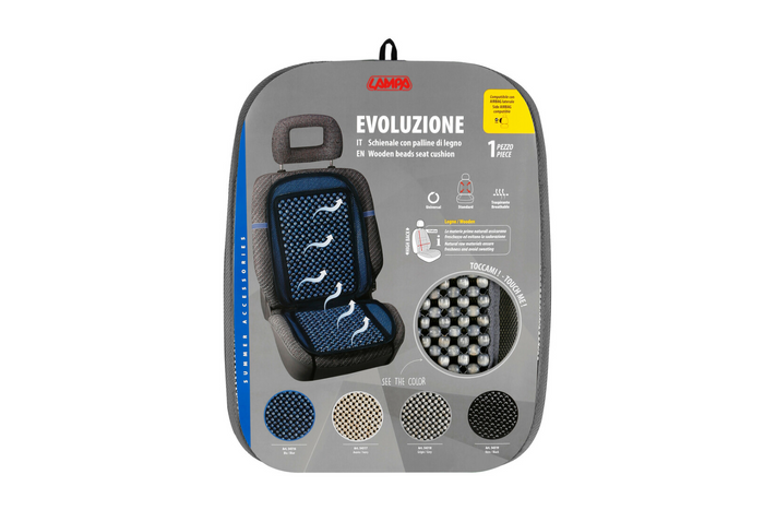 LAMPA Evoluzione grå sittepute med treperler, bilseteunderlag