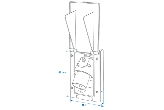 CEE ProPlus 373505BK veggkontakt, utvendig, 160×100 mm, svart