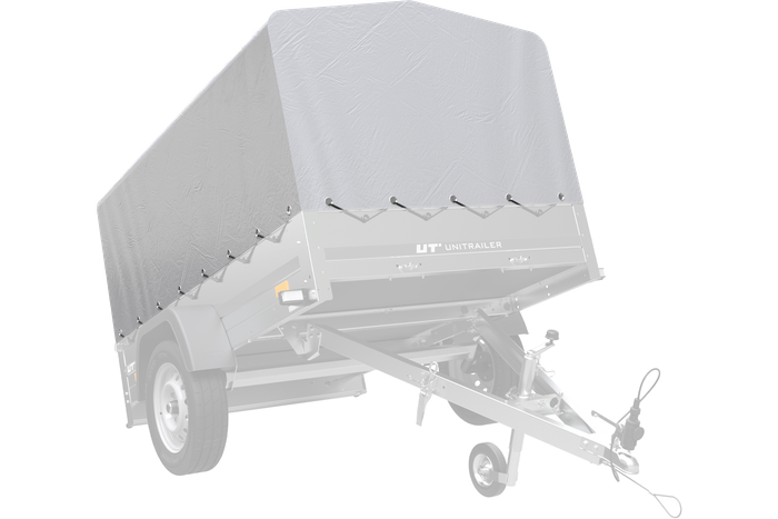Rammedeksel h-800 UNITRAILER presenning for tilhenger 200x125cm GARDEN 201 KIPP