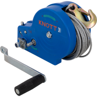 OUTLET Manuell vinsj for tilhenger KNOTT 1135kg med ståltau