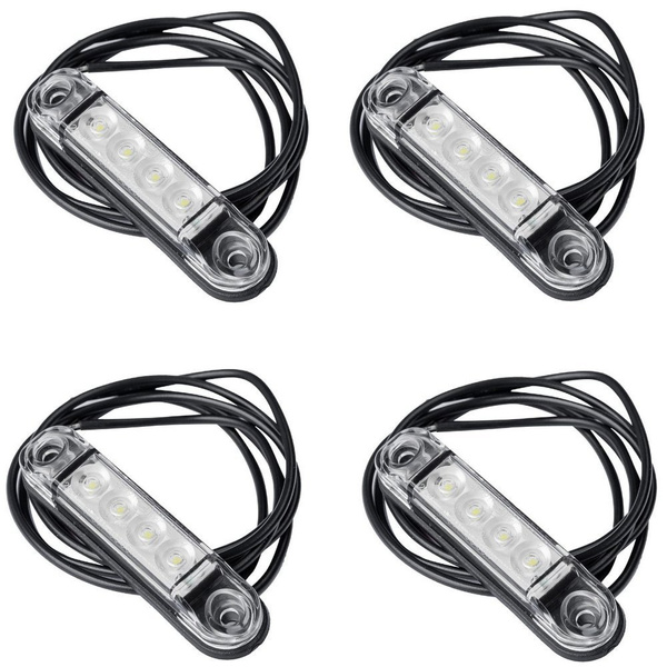 Sett med 4x hvite LED-klaringslamper Horpol SLIM