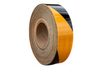 Gul og svart reflekstape - 45 m rull