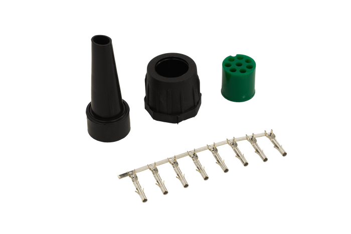 Mantes 8-PIN-kontakt, grønn, høyre bajonett