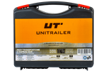 Sett med fire UNITRAILER 4m/25mm/0.68t oransje transportbelter med strammer i koffert
