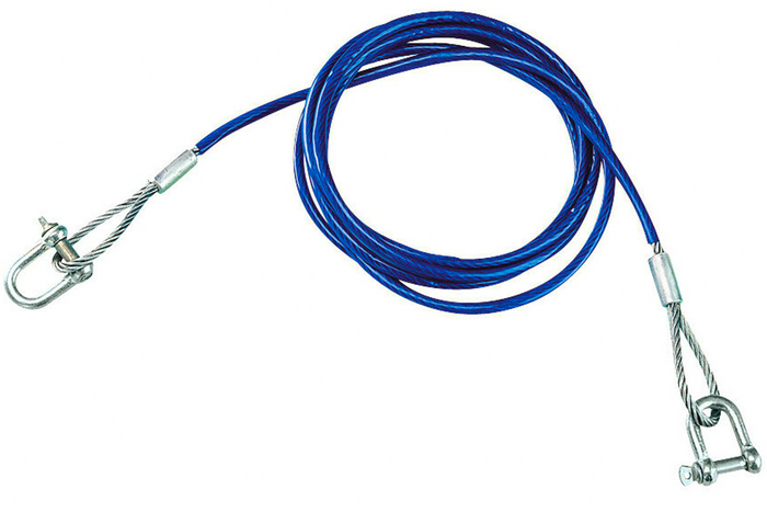 Slepetau med sjakler LAMPA ståltau 3,5m/6mm/3t blå