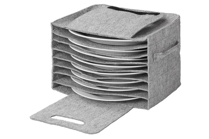 ProPlus 761475V01 tallerkenholder for campingvogn, filt, for 10 tallerkener