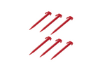 Sett med seks ProPlus teltplugger 364824 plastplugger for feste av barduner 19 cm