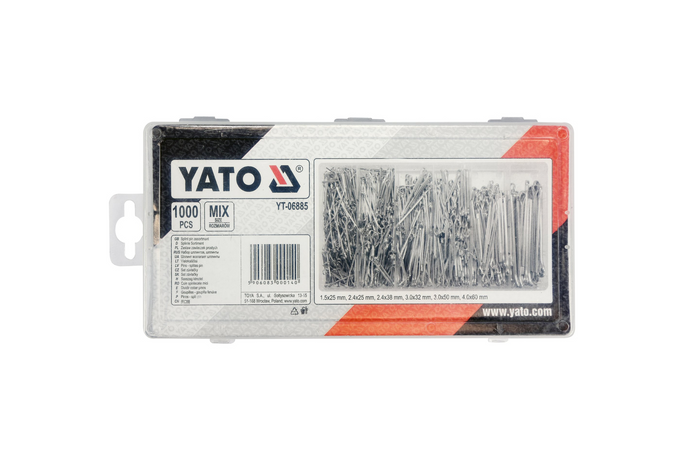 Sett med rette splinter YATO YT-06885 blanding av størrelser 1000 deler