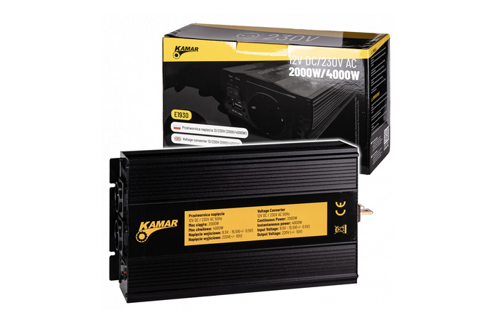 Spenningsomformer 12V/230V (2000/4000W) KAMAR E1930