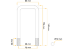 U-bolt med muttere og skiver M12 145/62/145