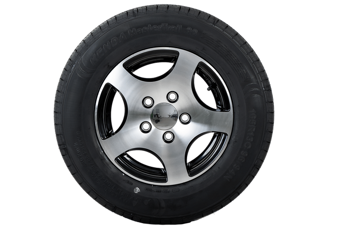 Forsterket hjul for tilhenger KENDA DEKK 165/80 R13C 96/94N ALU FELG STARCO polert 5Jx13"H2 5x112 ET:30