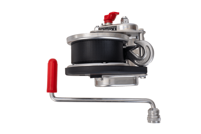 Vinsj, håndvinsj for AL-KO 900kg tilhengerbil med 7m belte, brems og automatisk avvikling