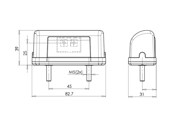 WAŚ W52 LED-skiltlys med 0,2 m kabel