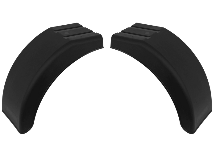Sett med to halvskjermer til DOMAR DR1013004+DR1013005 tilhenger, hjulkasse 395/220 mm venstre+høyre