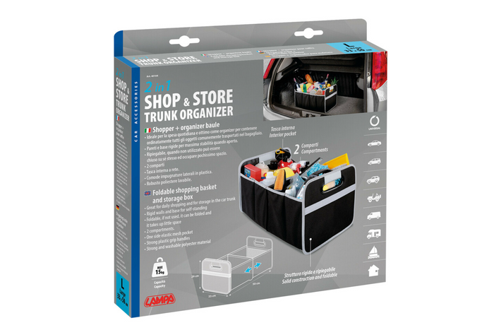 LAMPA Shop&Store L handlekurv sammenleggbar oppbevaringsbeholder 50x33cm