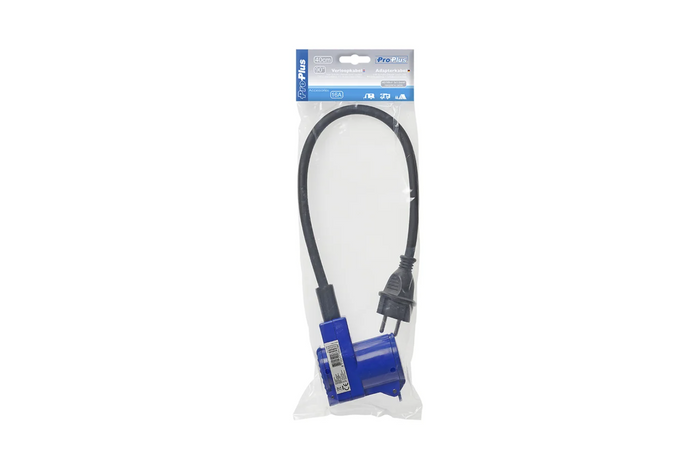 Adapter med Schuko-plugg for CEE-vinklet kontakt + Schuko-kontakt Proplus 373528 kabel 40 cm