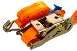 Sett med fire UNITRAILER 2m/25mm/1t oransje transportbelter med strammer
