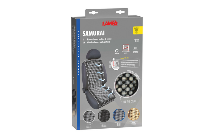 Samurai LAMP sittepute med treperler antrasitt/grå, bilseteunderlag