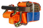 Sett med fire UNITRAILER 5m/50mm/5t oransje transportbelter med strammer