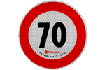 Reflekterende klistremerke LAMP fartsgrense 70 km/t skilt B-33