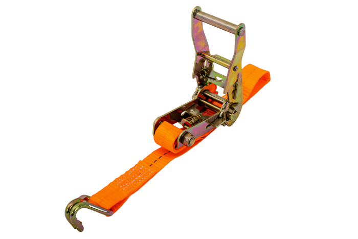 Sett med fire UNITRAILER 4m/25mm/1t oransje transportbelter med strammer