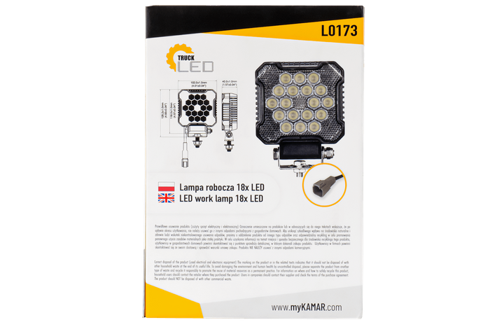 LED arbeidslys TruckLED L0173 18xLED 2800lm DT-kontakt