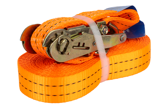 Sett med fire UNITRAILER 10m/35mm/2t oransje transportbelter med strammer