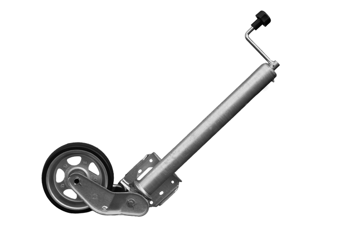 UNITRAILER automatisk støttehjul med håndtak 500 kg 60 mm 660-904 mm