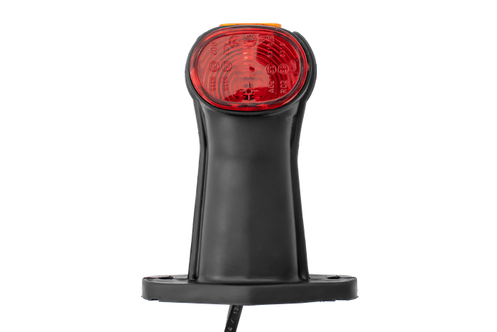 Sett med to ASPÖCK SUPERPOINT II universelle markeringslamper på en gummiarm