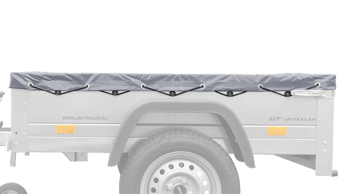 GRÅ FLAT DEKSEL TIL Garden Trailer 150 KIPP