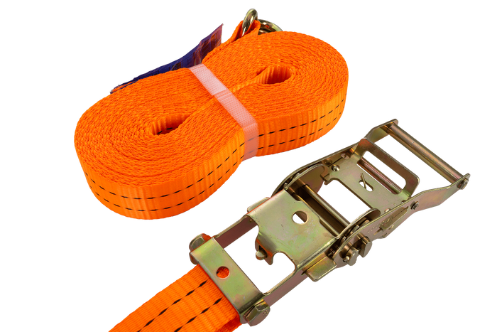 Sett med fire UNITRAILER 10m/35mm/2t oransje transportbelter med strammer
