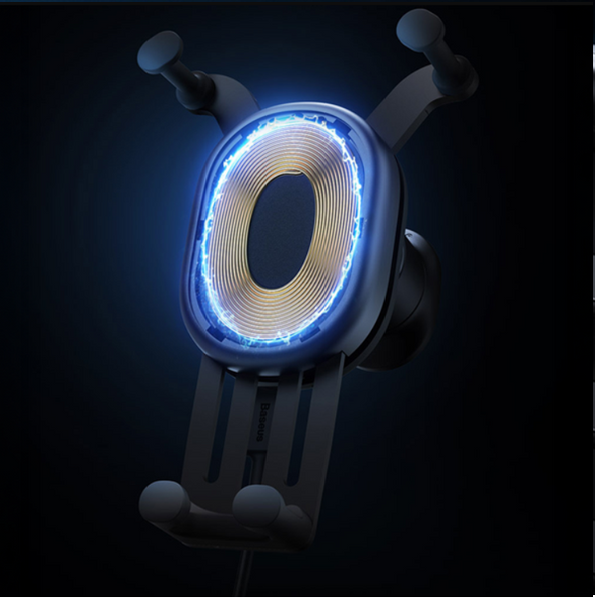 BASEUS Stabil gravitasjonsbasert mobilholder med Qi 15W trådløs lading for luftventilen