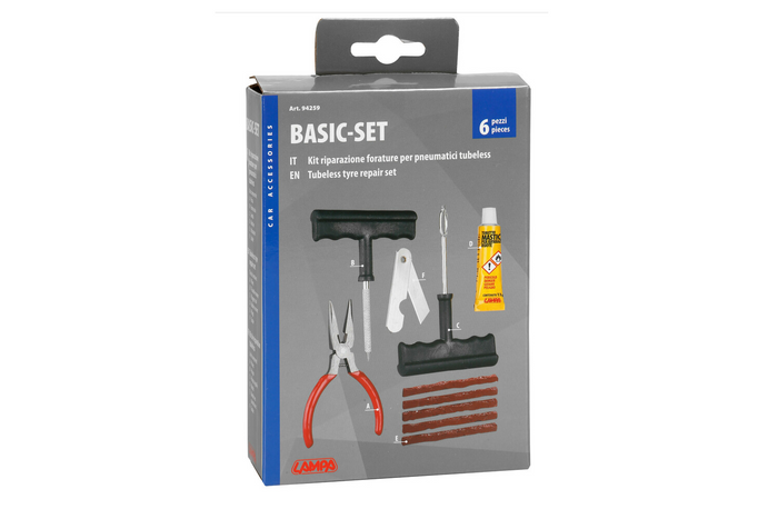 Reparasjonssett for slangeløst dekk LAMPA Basic-sett