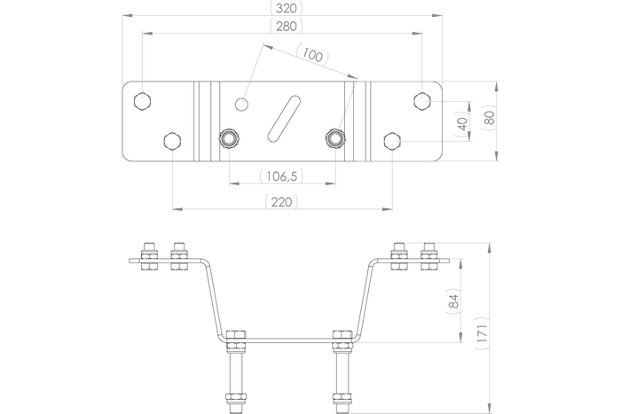 Reservehjulbrakett UNIPLAT 4020