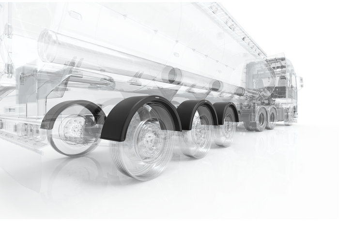 Dobbelskjerm for tilhenger 20-24,5" DOMAR DK1685 hjulbue 1340/670 mm