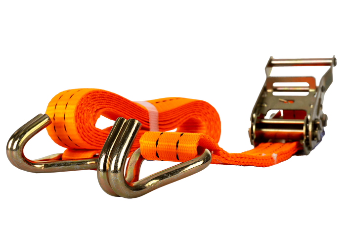 Sett med fire UNITRAILER 3m/35mm/2t oransje transportbelter med strammer