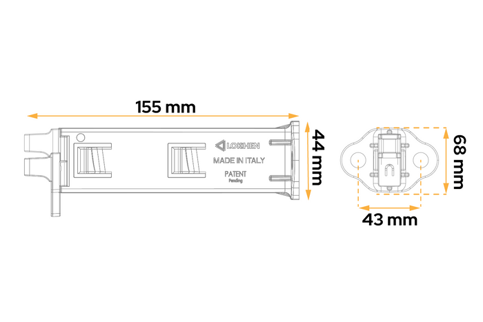 Sett med to sammenleggbare hjulklosser LOKHEN ORIGAMY 36 h: 151 mm / sett med håndtak