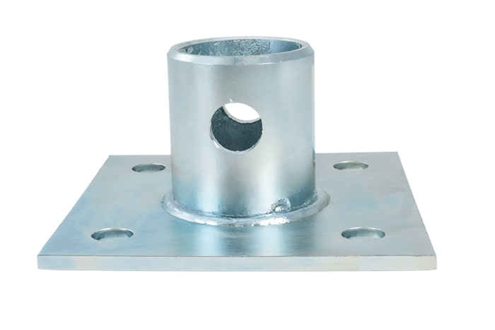 Uttrekkbar støtte med UNITRAILER TJ5002+TJ5002A adapter for 1300 kg flatbed-tilhenger 560–940 mm