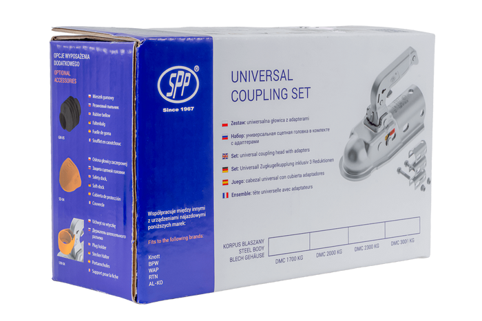 STEELPRESS BC-3000C-00-00+Z2 kulekobling for 3000 kg tilhenger med 35-50 mm rørdrag, støpejern