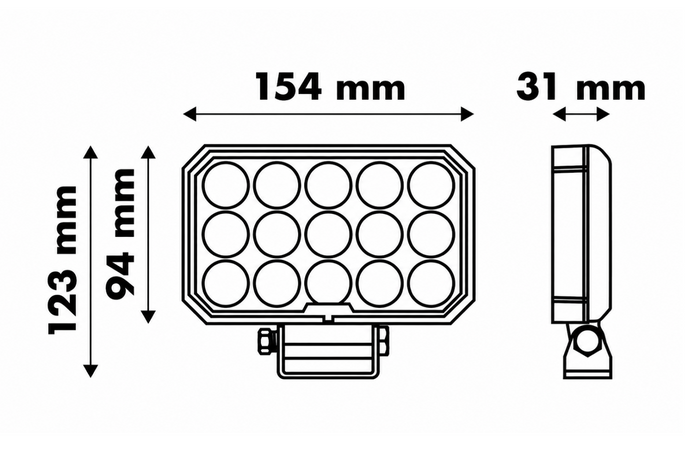LED arbeidslampereflektor LAYTZ LY7303 60xLED 6000lm rektangulær