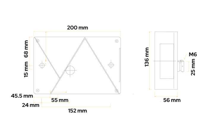 ASPÖCK Multipoint IV baklykt, 6 funksjoner, venstre