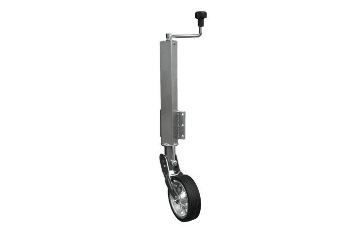 UNITRAILER automatisk støttehjul med håndtak 400 kg 60 mm 470-785 mm