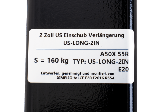 Tilhengerfesteforlenger 2" XIMPLIO 205mm 51x51mm