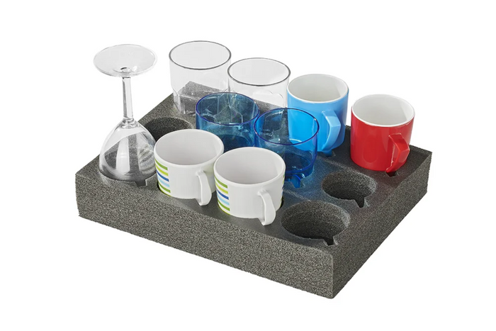 ProPlus 761472 Camper kopp- og glassholder, hardskum, rommer 12 kopper